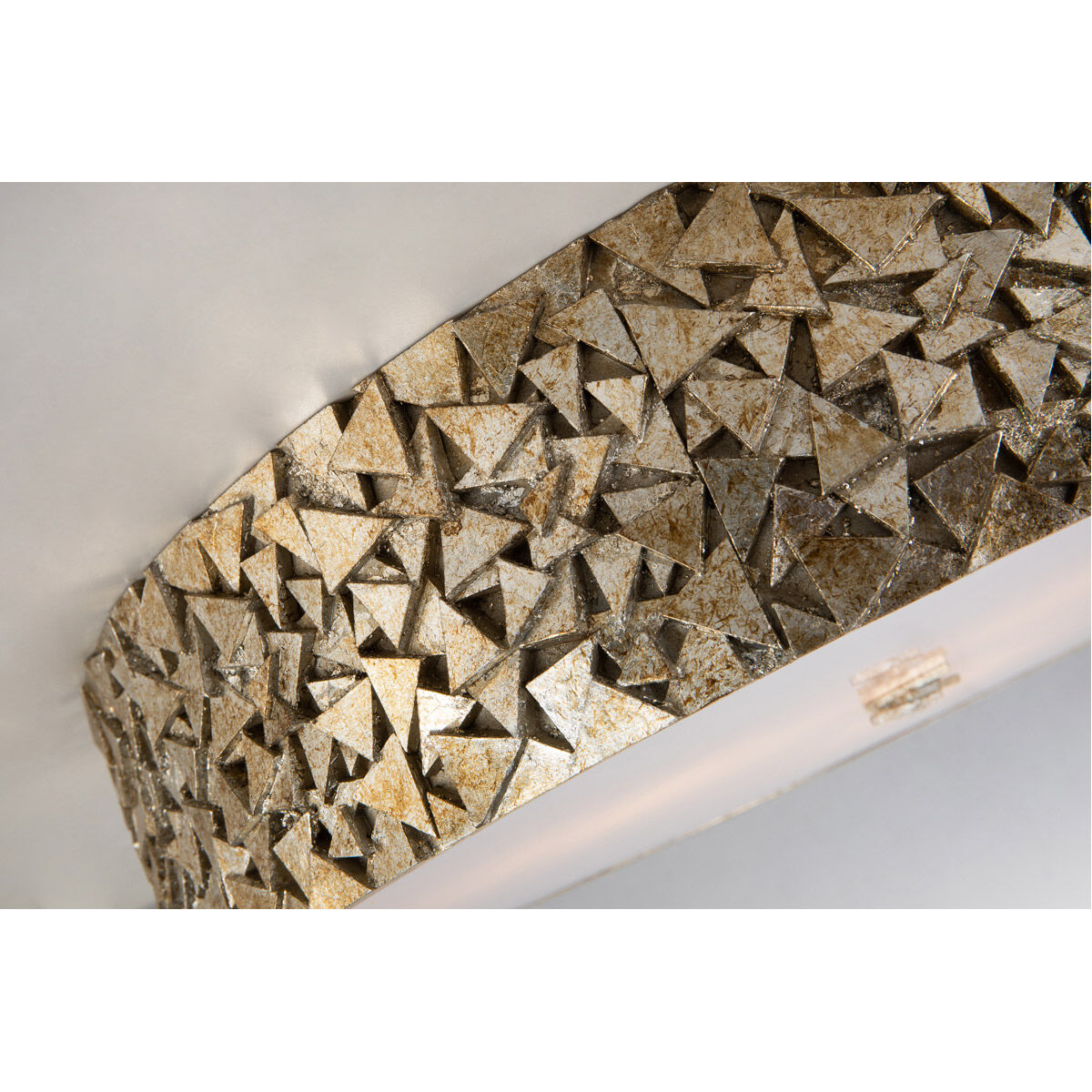 Mosaic 4 Light Silver Bath/Flush Mounts Ceiling Light in Silver Leaf with Antique 